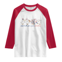 Silly Goose 4th of July Raglan Shirt Honk If You Love Freedom