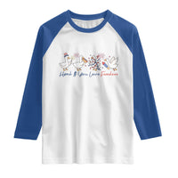 Silly Goose 4th of July Raglan Shirt Honk If You Love Freedom