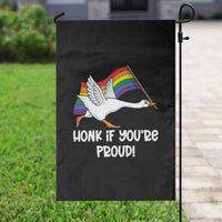 Silly Goose LGBTQ Rainbow Garden Flag Honk If You're Proud