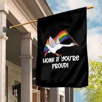 Silly Goose LGBTQ Rainbow Garden Flag Honk If You're Proud