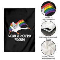 Silly Goose LGBTQ Rainbow Garden Flag Honk If You're Proud