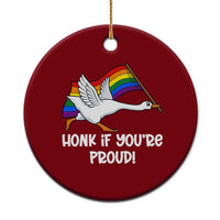 Silly Goose LGBTQ Rainbow Ceramic Ornament Honk If You're Proud