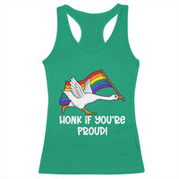 Silly Goose LGBTQ Rainbow Racerback Tank Top Honk If You're Proud