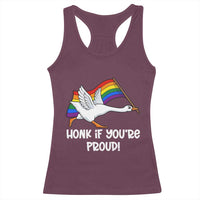 Silly Goose LGBTQ Rainbow Racerback Tank Top Honk If You're Proud