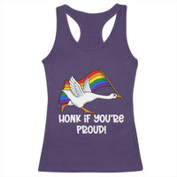 Silly Goose LGBTQ Rainbow Racerback Tank Top Honk If You're Proud