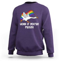 Silly Goose LGBTQ Rainbow Sweatshirt Honk If You're Proud