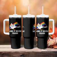 Silly Goose LGBTQ Rainbow Tumbler With Handle Honk If You're Proud