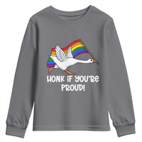 Silly Goose LGBTQ Rainbow Youth Sweatshirt Honk If You're Proud