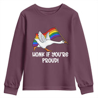 Silly Goose LGBTQ Rainbow Youth Sweatshirt Honk If You're Proud