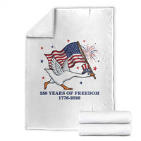 Freedom 250th Anniversary Throw Blanket Funny 4th Of July Silly Goose
