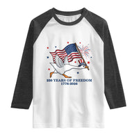 Freedom 250th Anniversary Raglan Shirt Funny 4th Of July Silly Goose
