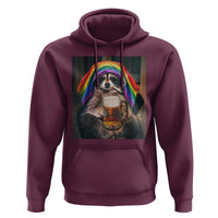 LGBTQ Pride Raccoon Rainbow Flag Hoodie Funny Drinking Beer