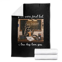 Last Day of School Teacher Feral Raccoon Throw Blanket Funny End of Year Summer Break Gift