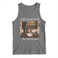 Last Day of School Teacher Feral Raccoon Tank Top Funny End of Year Summer Break Gift