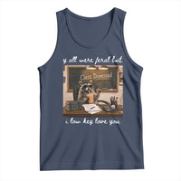 Last Day of School Teacher Feral Raccoon Tank Top Funny End of Year Summer Break Gift