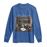 Funny Raccoon Graduation Long Sleeve Shirt I Live Here Now