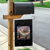 LGBTQ Pride Raccoon Rainbow Flag Garden Flag Two Raccoons Howling to The Rainbow