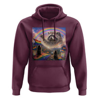 LGBTQ Pride Raccoon Rainbow Flag Hoodie Two Raccoons Howling to The Rainbow