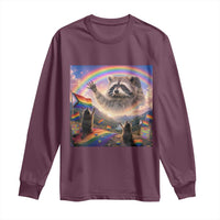 LGBTQ Pride Raccoon Rainbow Flag Long Sleeve Shirt Two Raccoons Howling to The Rainbow