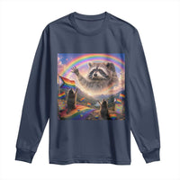 LGBTQ Pride Raccoon Rainbow Flag Long Sleeve Shirt Two Raccoons Howling to The Rainbow