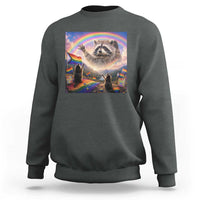 LGBTQ Pride Raccoon Rainbow Flag Sweatshirt Two Raccoons Howling to The Rainbow