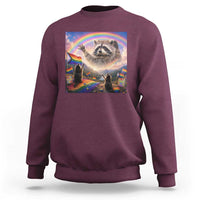 LGBTQ Pride Raccoon Rainbow Flag Sweatshirt Two Raccoons Howling to The Rainbow