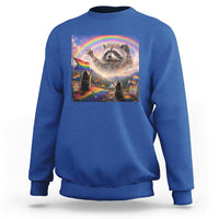 LGBTQ Pride Raccoon Rainbow Flag Sweatshirt Two Raccoons Howling to The Rainbow