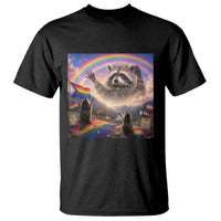 LGBTQ Pride Raccoon Rainbow Flag T Shirt Two Raccoons Howling to The Rainbow