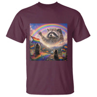 LGBTQ Pride Raccoon Rainbow Flag T Shirt Two Raccoons Howling to The Rainbow