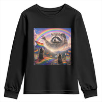 LGBTQ Pride Raccoon Rainbow Flag Youth Sweatshirt Two Raccoons Howling to The Rainbow