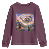 LGBTQ Pride Raccoon Rainbow Flag Youth Sweatshirt Two Raccoons Howling to The Rainbow