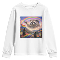 LGBTQ Pride Raccoon Rainbow Flag Youth Sweatshirt Two Raccoons Howling to The Rainbow