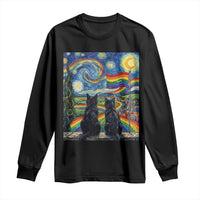 Cat Gay Pride Long Sleeve Shirt Starry Night Style LGBTQ Pride Support