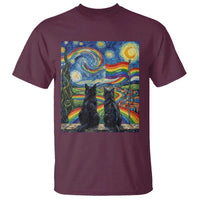 Cat Gay Pride T Shirt Starry Night Style LGBTQ Pride Support