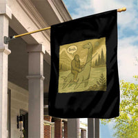 Funny Bigfoot Fishing Garden Flag Sasquatch Loch Ness Monster Introvert Bruh - Wonder Print Shop