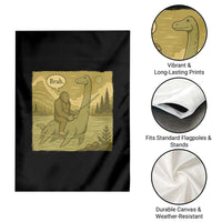 Funny Bigfoot Fishing Garden Flag Sasquatch Loch Ness Monster Introvert Bruh - Wonder Print Shop