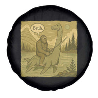 Funny Bigfoot Fishing Spare Tire Cover Sasquatch Loch Ness Monster Introvert Bruh - Wonder Print Shop