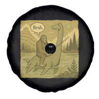 Funny Bigfoot Fishing Spare Tire Cover Sasquatch Loch Ness Monster Introvert Bruh - Wonder Print Shop