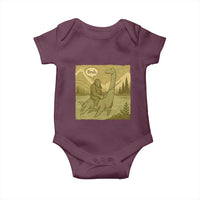 Funny Bigfoot Fishing Baby Onesie Sasquatch Loch Ness Monster Introvert Bruh - Wonder Print Shop