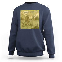 Funny Bigfoot Fishing Sweatshirt Sasquatch Loch Ness Monster Introvert Bruh - Wonder Print Shop