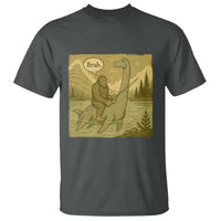 Funny Bigfoot Fishing T Shirt Sasquatch Loch Ness Monster Introvert Bruh - Wonder Print Shop