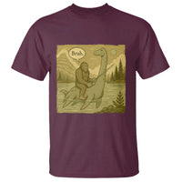 Funny Bigfoot Fishing T Shirt Sasquatch Loch Ness Monster Introvert Bruh - Wonder Print Shop