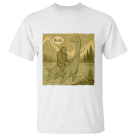 Funny Bigfoot Fishing T Shirt Sasquatch Loch Ness Monster Introvert Bruh - Wonder Print Shop