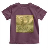 Funny Bigfoot Fishing Toddler T Shirt Sasquatch Loch Ness Monster Introvert Bruh - Wonder Print Shop