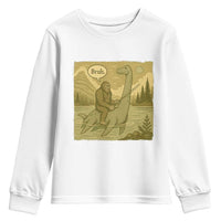 Funny Bigfoot Fishing Youth Sweatshirt Sasquatch Loch Ness Monster Introvert Bruh - Wonder Print Shop