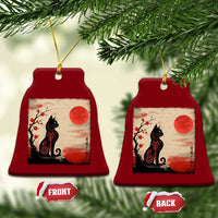 Kawaii Anime Cat Japanese Cherry Blossom Ceramic Ornament - Wonder Print Shop