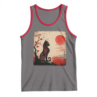 Kawaii Anime Cat Japanese Cherry Blossom Tank Top - Wonder Print Shop