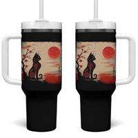 Kawaii Anime Cat Japanese Cherry Blossom Tumbler With Handle - Wonder Print Shop