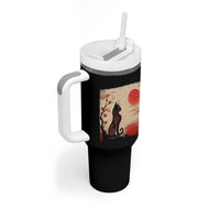Kawaii Anime Cat Japanese Cherry Blossom Tumbler With Handle - Wonder Print Shop