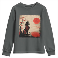 Kawaii Anime Cat Japanese Cherry Blossom Youth Sweatshirt - Wonder Print Shop